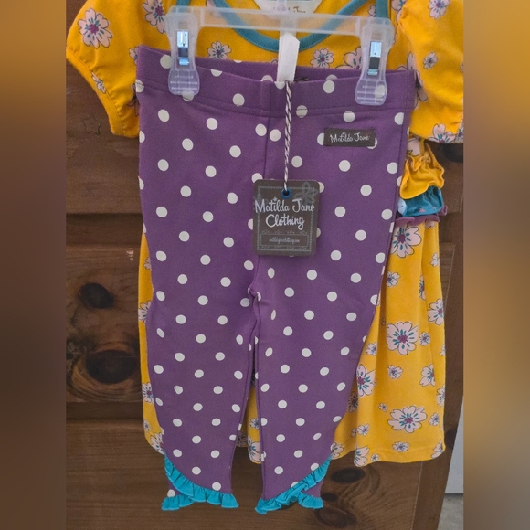 (18-24M) Matilda Jane Yellow Floral Dress with Leggings NWT - Picture 3 of 4